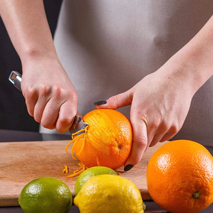 Stainless Steel Lemon Zester Grater With Channel Knife And Hanging Loop Kitchen Gadgets Orange Citrus Fruit Grater Peeling Knife