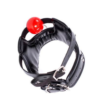 SM Leather Collar With Silicone Open Mouth Ball Gag Slave Neck Restraint Oral Fixation Bdsm Bondage Muzzle Gag Sex Toy For Women