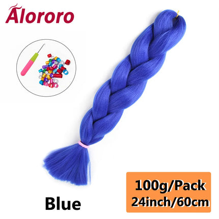24 Inch Jumbo Braids for Hair Extensions Purple Synthetic Braiding Hair Accessories 100G/Pack Women DIY Hair for Crochet Braid
