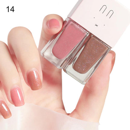 Manicure Water-based Bright Scrub Can Tear Gemini Nail Polish Two Bottles Set Twin Nail Polish Combination Glitter Nal Art Tools