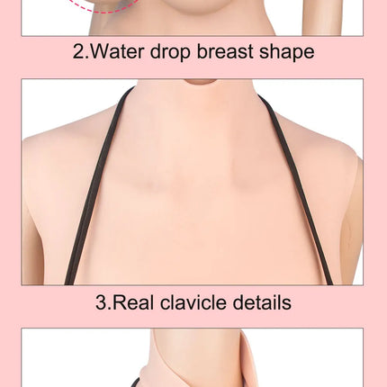 Natural Fallen Silicone Breasts Women Silicone Body Suit Fake Boobs tit Crossdresser Transgender Drag Queen Liquid latex catsuit