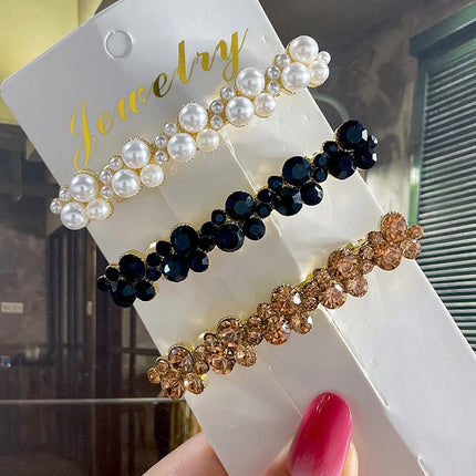 Crystal Pearl Hair Clips / Pinces Perles Cristal