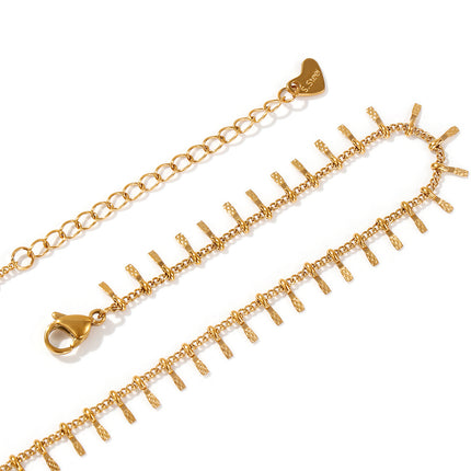 Minimalist Stylish 18K Real Gold Plated Tassel Anklet For Women Gift 304 Stainless Steel Handmade Link Chain Jewelry 23cm long