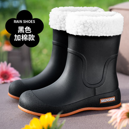 New dopamine women's short tube fashion rain boots non-slip wear-resistant waterproof rain boots camping water play shoes rubber shoes shoes