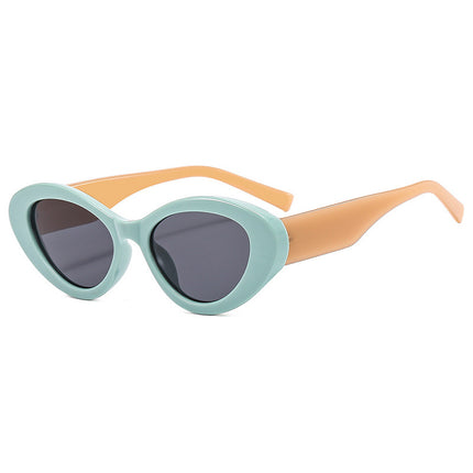 European and American Style Cat's Eye Small Frame Korean Style Trendy Sunglasses Small Chanel Style High-Level Street Shot Slim Look Jelly Color Sunglasses