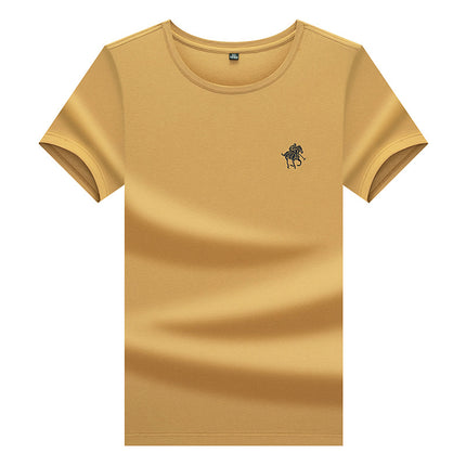 Mingdi Mouse Men's Summer Fashion Versatile Short-Sleeved Round Neck T-Shirt Korean Style Pure Cotton Large Size Loose Young Men's T-Shirt