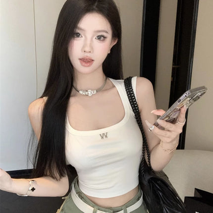 Summer Sweet and Sexy Beautiful Back Camisole Women's Design Niche Slim Fit Short Sleeveless Top