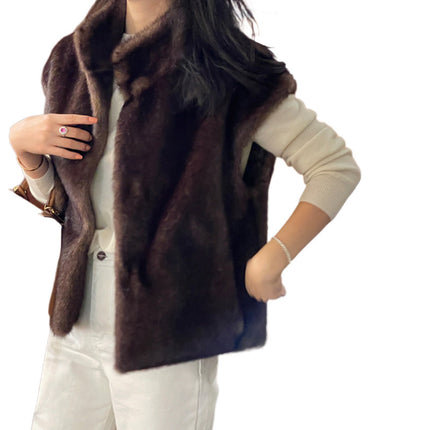 Foreign trade women's fashion South Korea Dongdaemun autumn and winter fur coat mink fur clip Korean horse