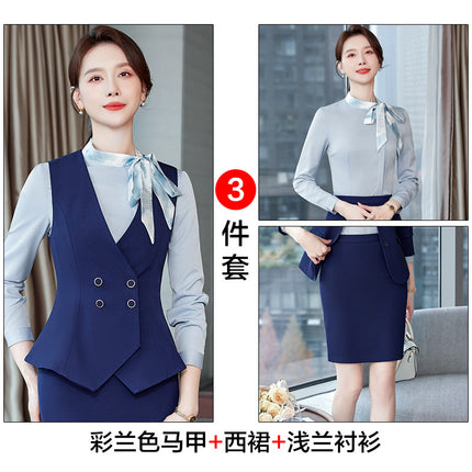 Suit Vest Women's suit High-end Sense Short Slim-fit Professional Hotel Bank Dress Overalls Vest