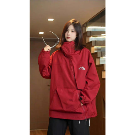 Mountain Outdoor Waterproof Jacket Jacket Men's Spring Autumn and Winter New Inclined Zipper Mountaineering Jacket Jacket