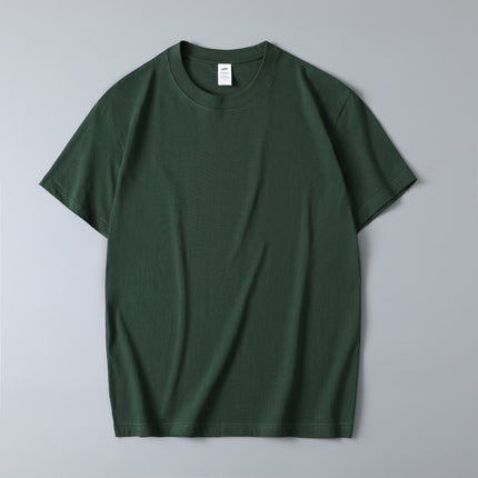 230g Thickened Heavy Men's Long-staple Cotton Short-sleeved T-shirt Men's Comfortable Round Neck Cotton Base Shirt Printable LOGO