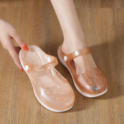 Hole Shoes Women's Summer New Sandals Breathable Hollow Out Jelly Sandals and Slippers Nurst Shoes Women's Baotou Non-slip Garden