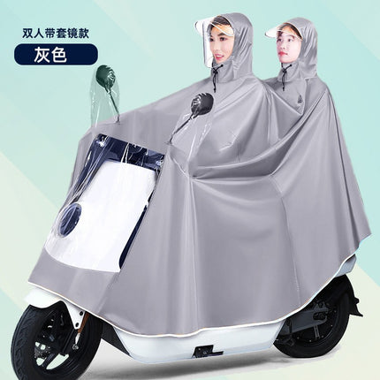 Raincoat Electric Car Long Full-Body All-In-One Parent-Child Raincoat Double Cycling Thickeneded Rainproof Electric Vehicle Poncho
