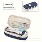 Twill retractable pencil case [navy blue]