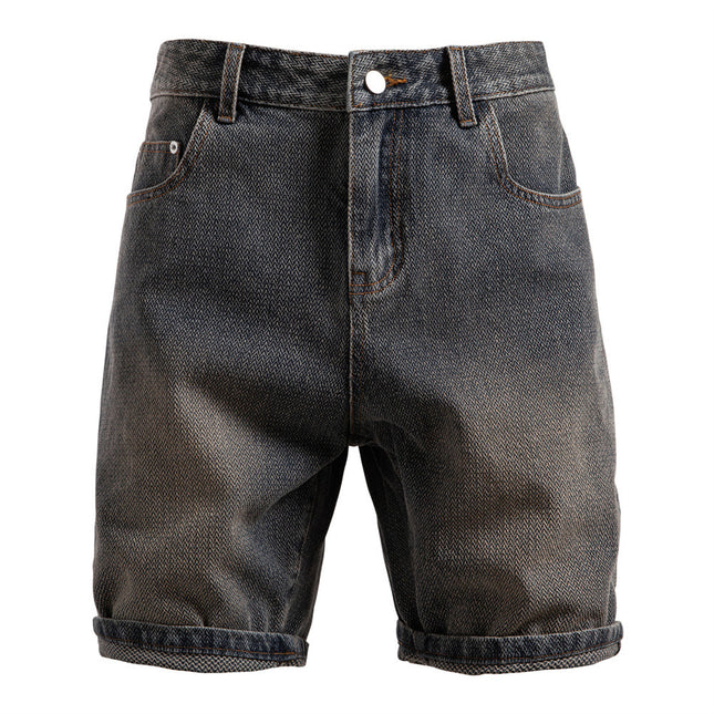 Patterned Denim Shorts Men's New Product 2025 Five-Point Pants Men's Retro Straight Cross-Border Summer Starry Sky Shorts Denim European and American