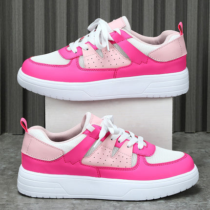 Korean Style Trendy Four-Season Thick-Soled Skateboard Shoes, Mesh Breathable Casual Shoes, Lace-Up Fashionable Women's Shoes, Outdoor Couple Trendy Shoes