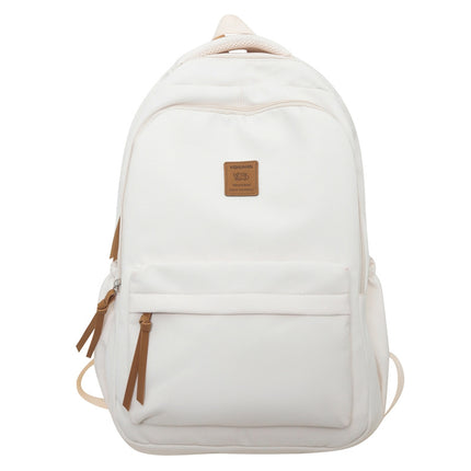 Solid Color Simple Couple's Schoolbag Large Capacity Fashionable All-match Personality Niche Backpack Travel Class Tutoring Backpack