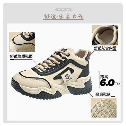 Women's Sneakers 2025 New Spring and Autumn Plush Thick-Soled Student Foot-Shaping High-Top Dad Shoes