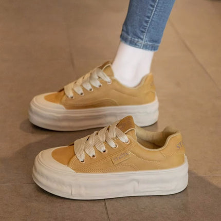 Desun Shoes Women's 2025 Spring and Autumn New All-match Platform Shoes Lace-up Casual Shoes Fashion Explosion Board Shoes Trendy