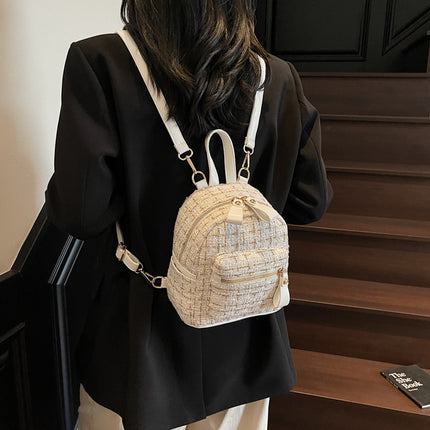 Mini Backpack Women's New Korean Style Fashionable Casual Multi-Purpose Ins Super Popular Woolen Small Backpack Travel Women's Bag Trendy