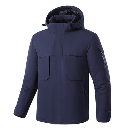 Cross-Border Smart Nine-Zone Heating Jacket, Cotton-Padded Jacket, Hooded Warm Men's Cotton Jacket, Outdoor Carbon Fiber Heated Jacket
