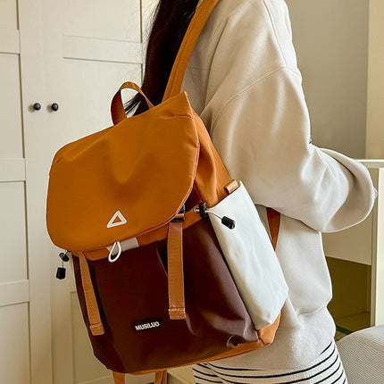 Personalized Trendy Fashion Color-Conclashing Lightweight Casual Travel Large Capacity Backpack Senior high school College Student Schoolbag Women's Backpack
