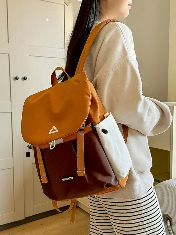 Personalized Trendy Fashion Color-Conclashing Lightweight Casual Travel Large Capacity Backpack Senior high school College Student Schoolbag Women's Backpack