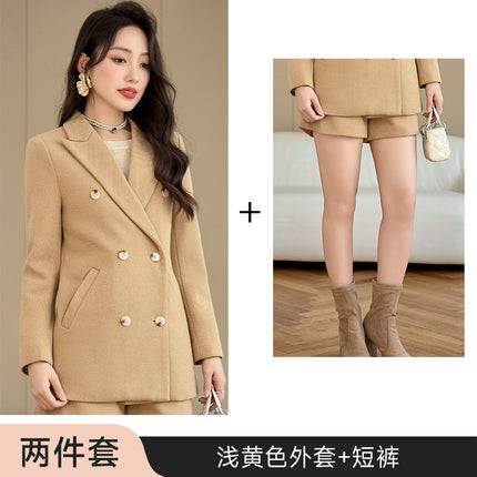 High-end Spring and Autumn Small Suit Jacket Women's Suit Business Wear Temperament Goddess Fan Fashion Dress OL Black Work Clothes