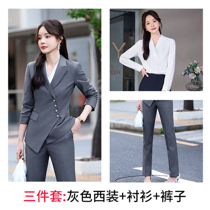 Professional Suit suit Women's Senior Sense 2024 Spring and Autumn New Hotel Front Desk Beauty Salon Overalls Suit Jacket