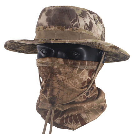 Summer Camouflage Tactical Penny Hat suit Multi-function Magic Hood Fishing Hat Fisherman Hat Sunscreen Breathable Hat