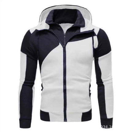 Cross-border Winter Men's Fleece-lined Hoodie Fashion Double Zipper Cardigan Sweater Casual Sweatshirt Jacket