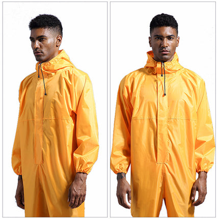 Protective Clothing Hooded Dust-proof Clothing Waterproof Oil-proof Chemical Paint Polishing Pesticide Working Clothes Odor-proof Raincoat