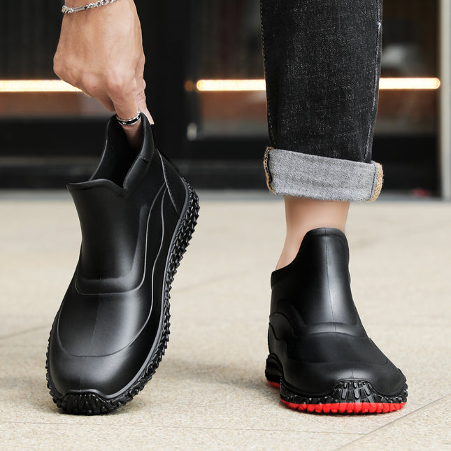 One Piece Free Shipping Export Fashion Fishing Men's Waterproof Non-Slip Shoes Kitchen Car Washing Work Low-Cut Short Rain Boots
