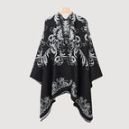 Slit scarf-black and white