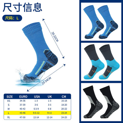 Waterproof Socks, Mid-Calf Ski Socks, Cycling, Camping, Sports, Wading, Breathable, Warm, Men's and Women's Outdoor Rain-Proof Socks