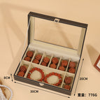 Black leather 8+1 cultural toy storage box