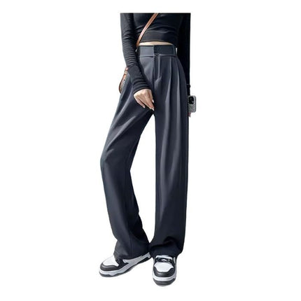 Wide Leg Pants Women's Spring and Autumn High Waist Slimming Pear-Shaped Figure Pants Straight Pants Casual Pants for Women