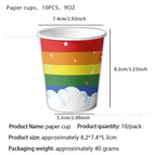 Paper cup 10pcs-new rainbow