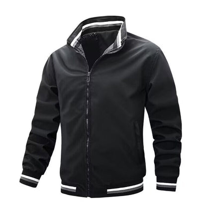 Men's Men's Jacket Spring Jacket Men's Zipper White Baseball Youth Hooded Casual Fitted Ready-Made Clip