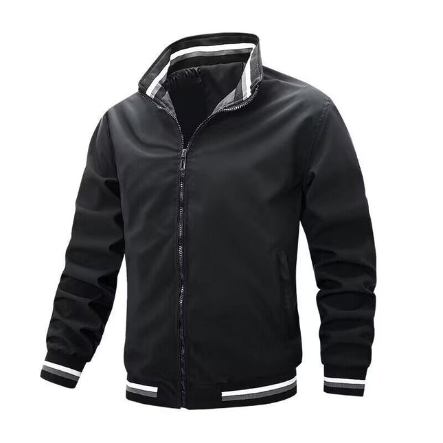 Men's Men's Jacket Spring Jacket Men's Zipper White Baseball Youth Hooded Casual Fitted Ready-Made Clip