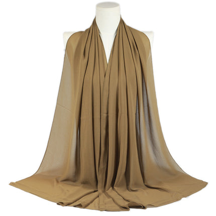 Solid Color Single Color Pearl Chiffon Scarf Malaysia Hot Selling Long Scarf Scarf Shawl Export Malaysia