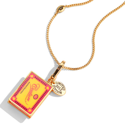 Light Luxury and High-End Enamel Glaze Printed Letters Can Open Chocolate Square Box Pendant Necklace Women's Pendant Accessories