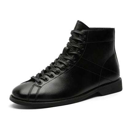 American Retro Boxing Boots Goodyear Short-Face Motorcycle Boots British Style Black Men's Work Boots 20251-J
