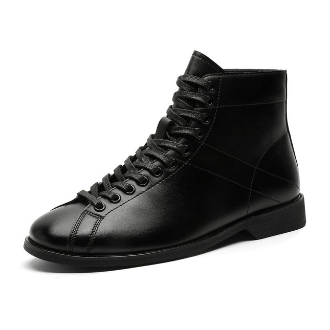 American Retro Boxing Boots Goodyear Short-Face Motorcycle Boots British Style Black Men's Work Boots 20251-J