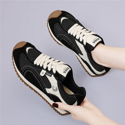 (Out-Of-Stock Items Not Restocked) Genuine Leather German Training Shoes for Women, Autumn Sports Shoes, Flat Running Shoes, Lace-Up Casual Shoes