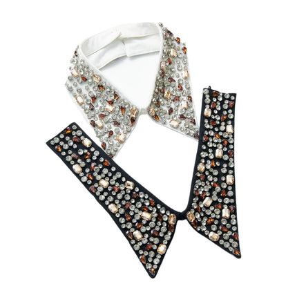 Spring and Autumn Versatile Pointed Collar with Rhinestones, Women's Shirt Sweater Decoration, Elegant Fake Collar, Cross-Border Wholesale