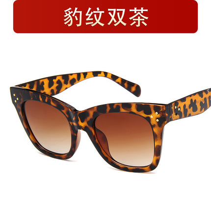 Rain European and American Fashion Large-Frame Sunglasses for Men and Women, Personalized Trendy Sunglasses, Studded Sunglasses 9768