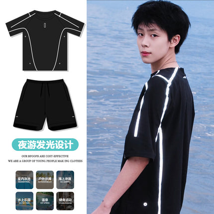 Swimming Trunks Men's Surfing Suit Loose Quick-Drying Men's Boxer Swimming Trunks Swimsuit Suit Beach Pants Hot Spring Swimming Equipment