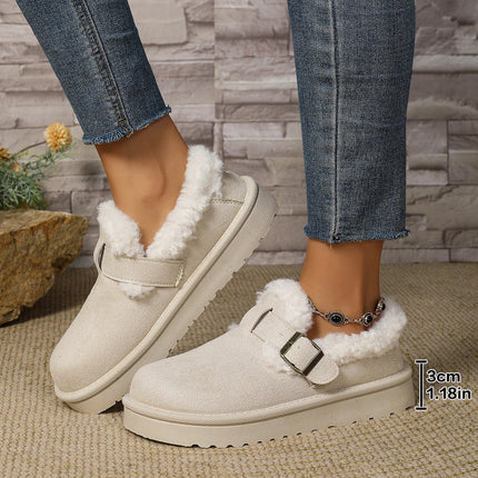 2026 Cross-Border Fashion Autumn and Winter Style Buckle Warm Snow Boots for Women Casual Export Temu Cross-Border New Cotton Shoes for Women