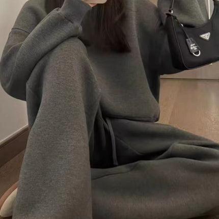 Stylish Fashion Sweatshirt Sports Set Women's 2024 Autumn and Winter Slimming Loose Korean Style Student Casual Two-piece Running Set
